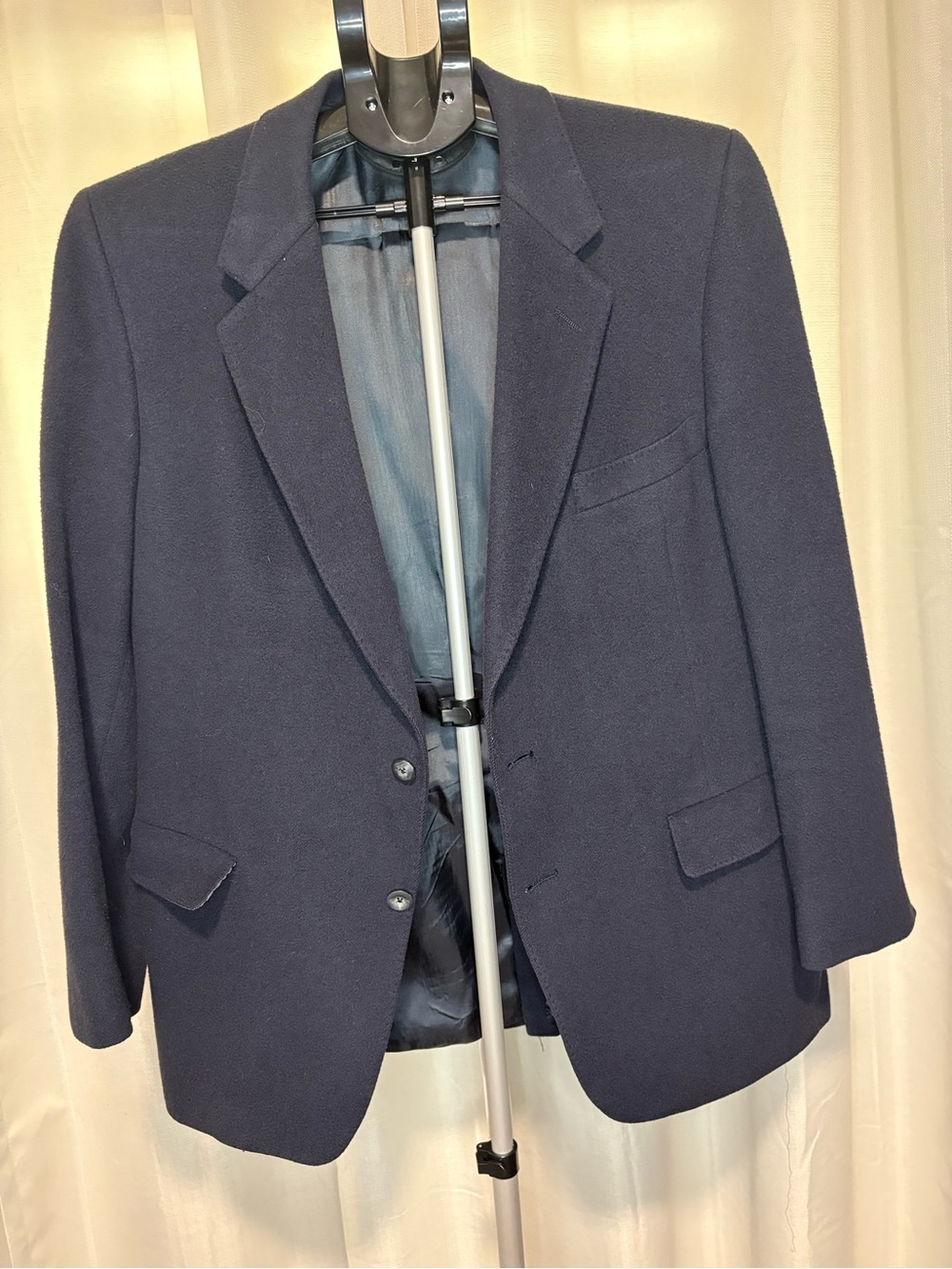 Hart Schaffner and Marx 100% Cashmere Navy Blue Suit Jacket Blazer Size 40R